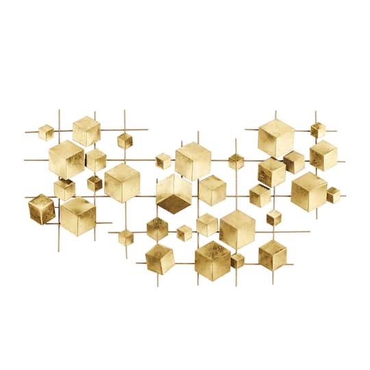 Gold Metal Glam Wall Decor, 20&#x22; x 36&#x22; x 2&#x22;